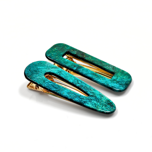 Jade Green Hair Clips