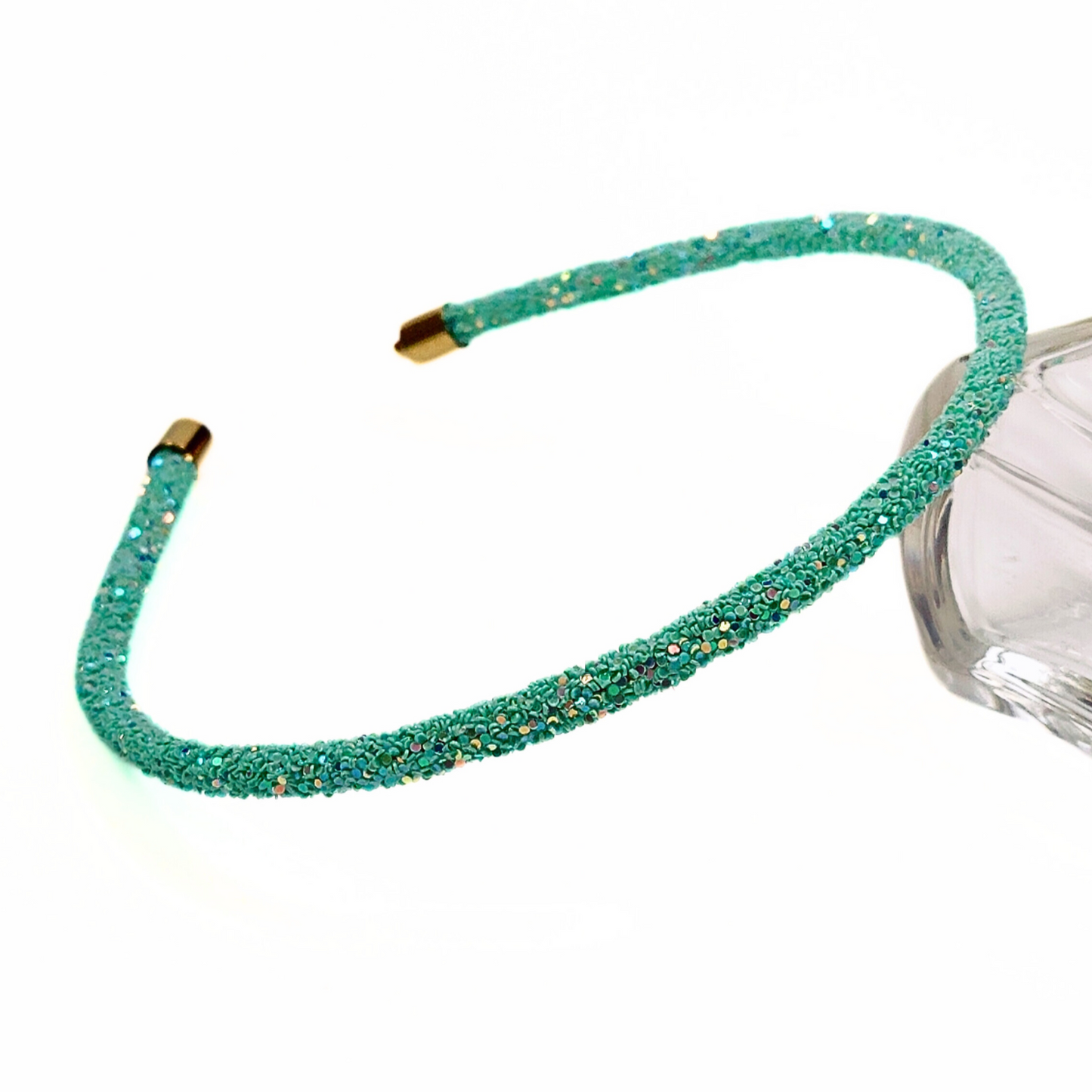 Rosa Crystal Embellished Hairband in Pastel Green