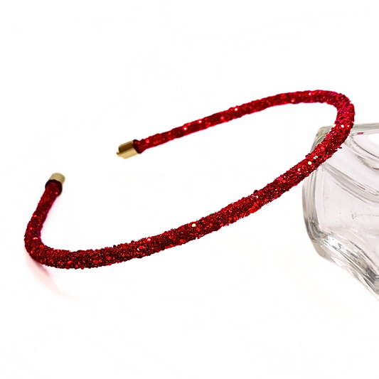 Rosa Crystal Embellished Hairband in Crimson Red