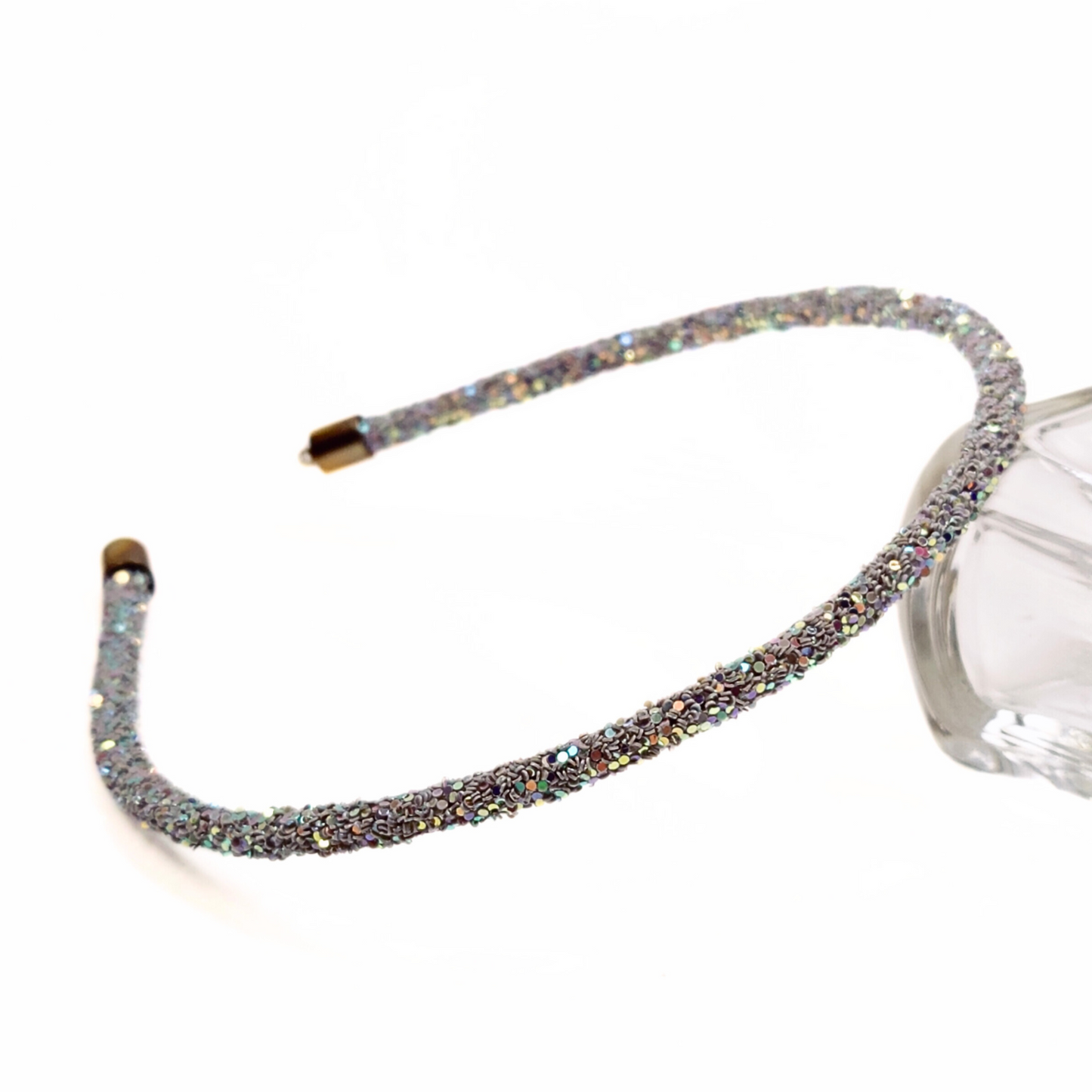 Rosa Crystal Embellished Hairband in Light Grey