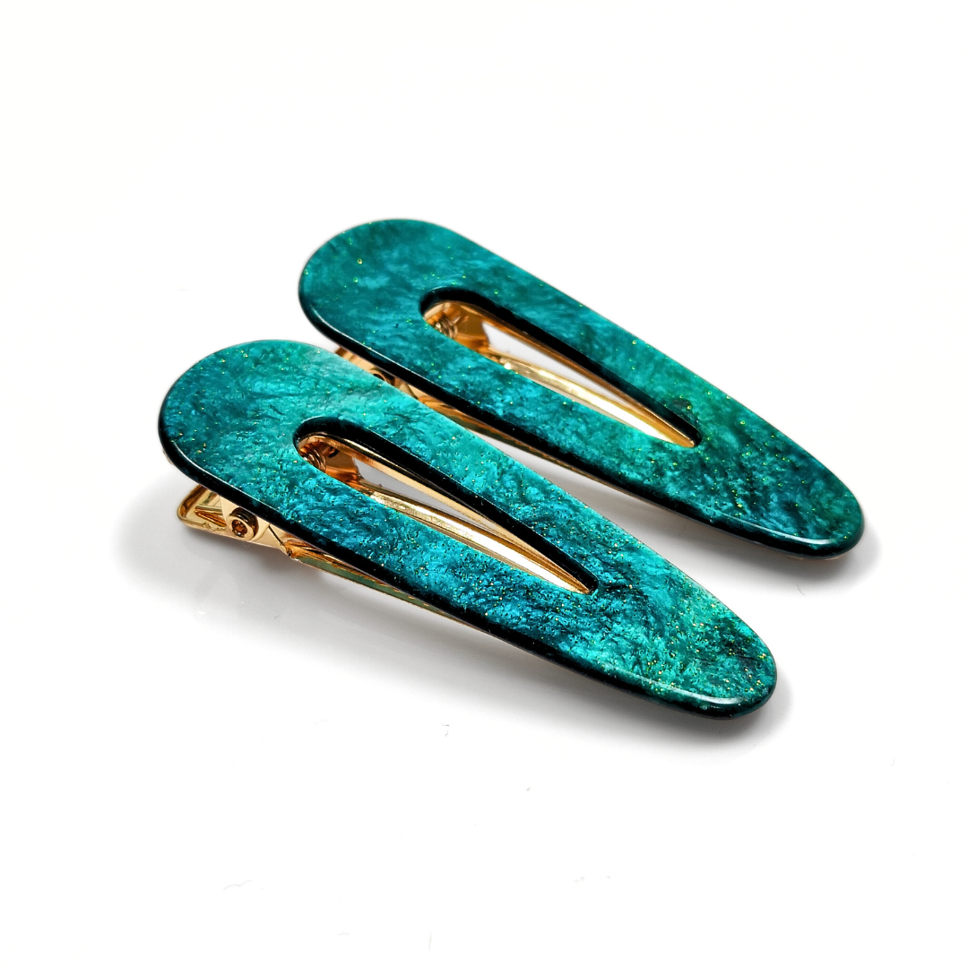 Jade Green Hair Clips