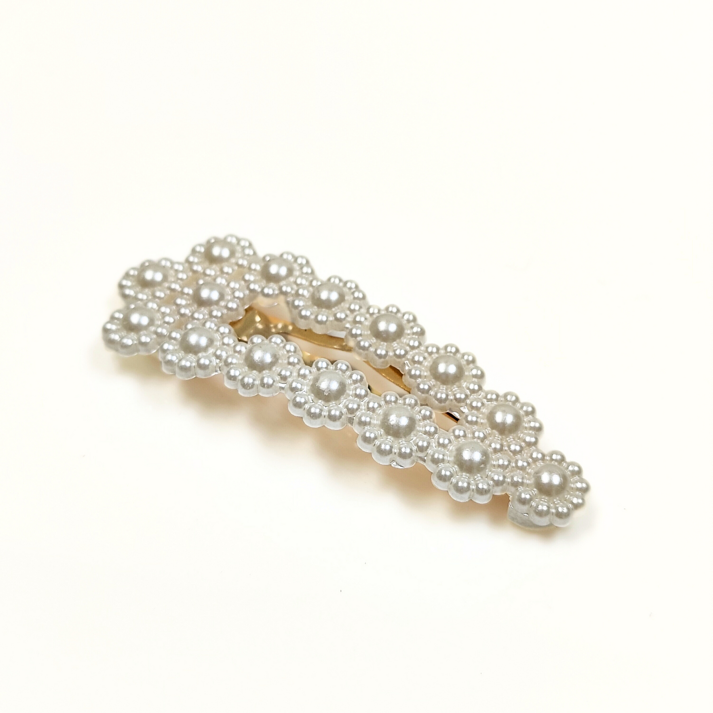 Elsie Pearl Snap Hair Clips in Gold