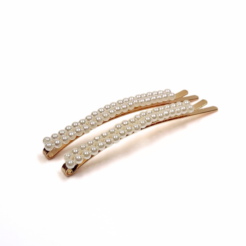 Zoe Gold Pearl Hair Slides