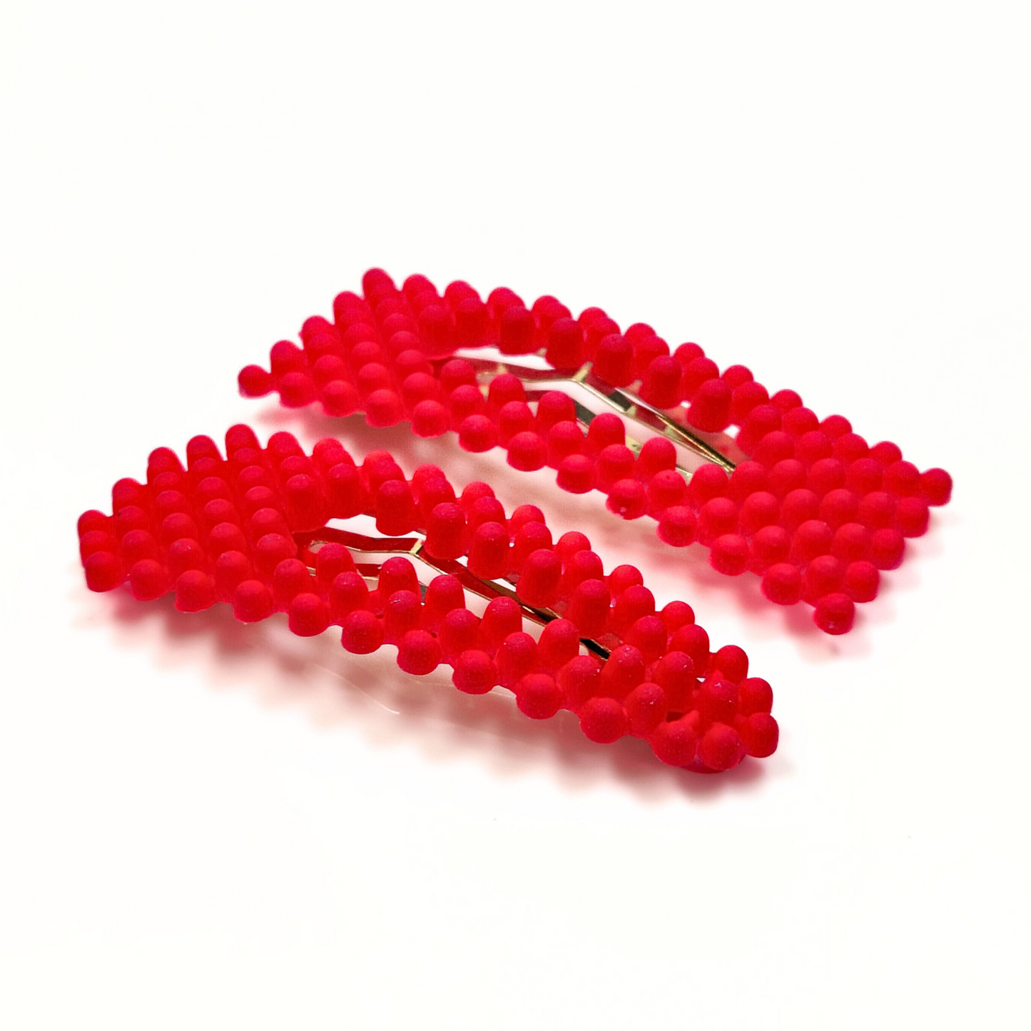 Ayva Snap Hair Clip in Neon Coral