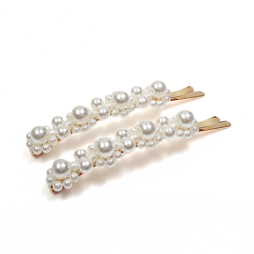 Lottie Gold Pearl Hair Slides