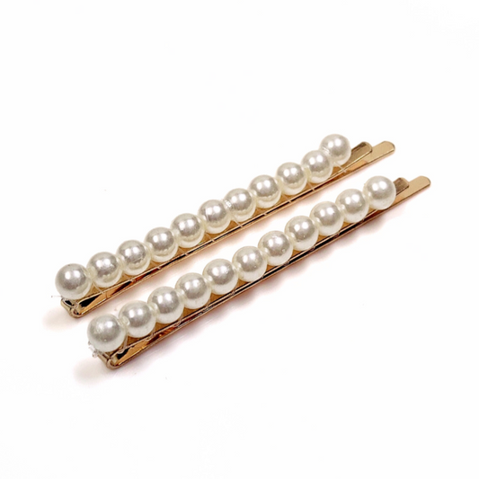 Mia Gold Pearl Hair Slides