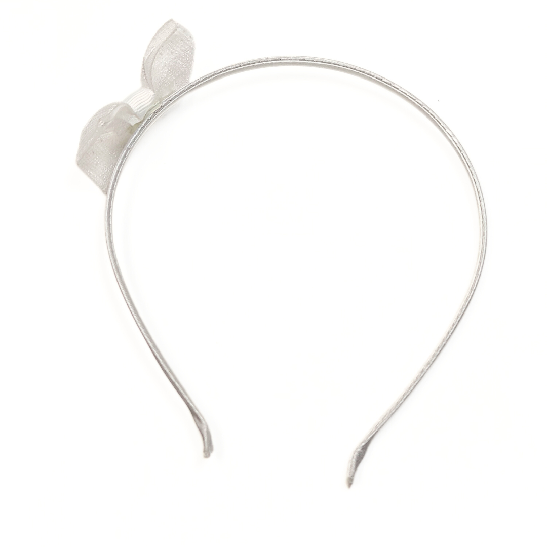 Mesh Bow Headband in White