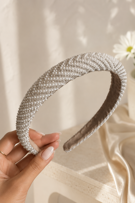 The 'Pearls Before Vows' Hairband