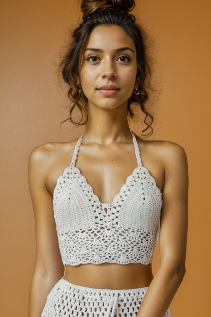 Arielle White Crochet Top