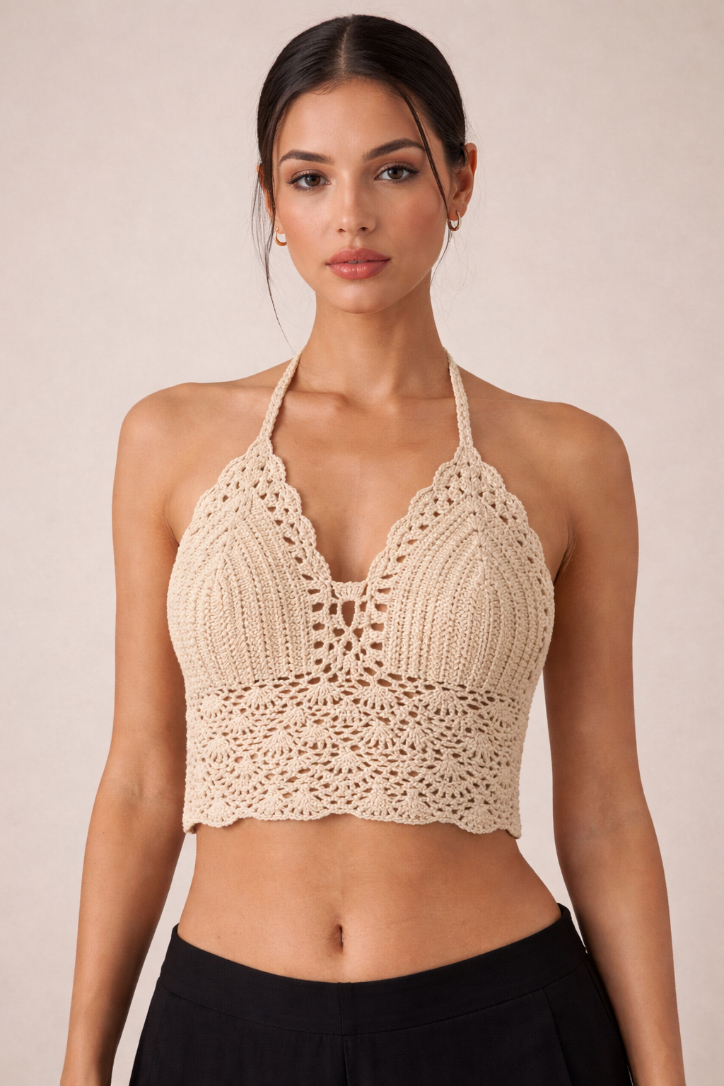 Arielle Crochet Top in Sahara Sand