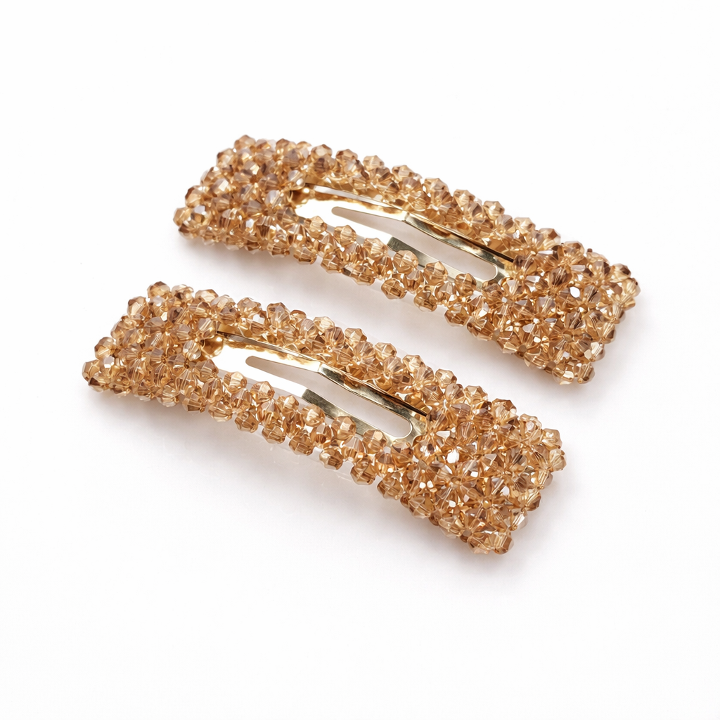 Alani Crystal Hair Clip in Brown