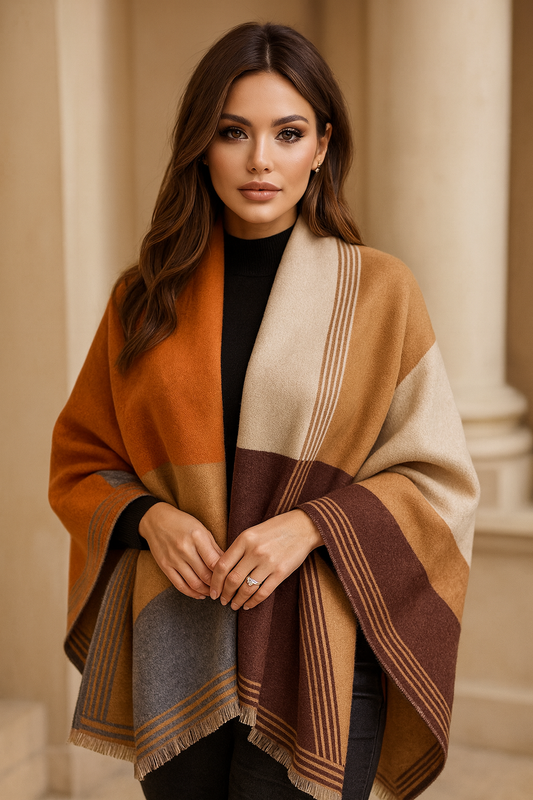 Bonnie Wrap Scarf Shawl in Brown