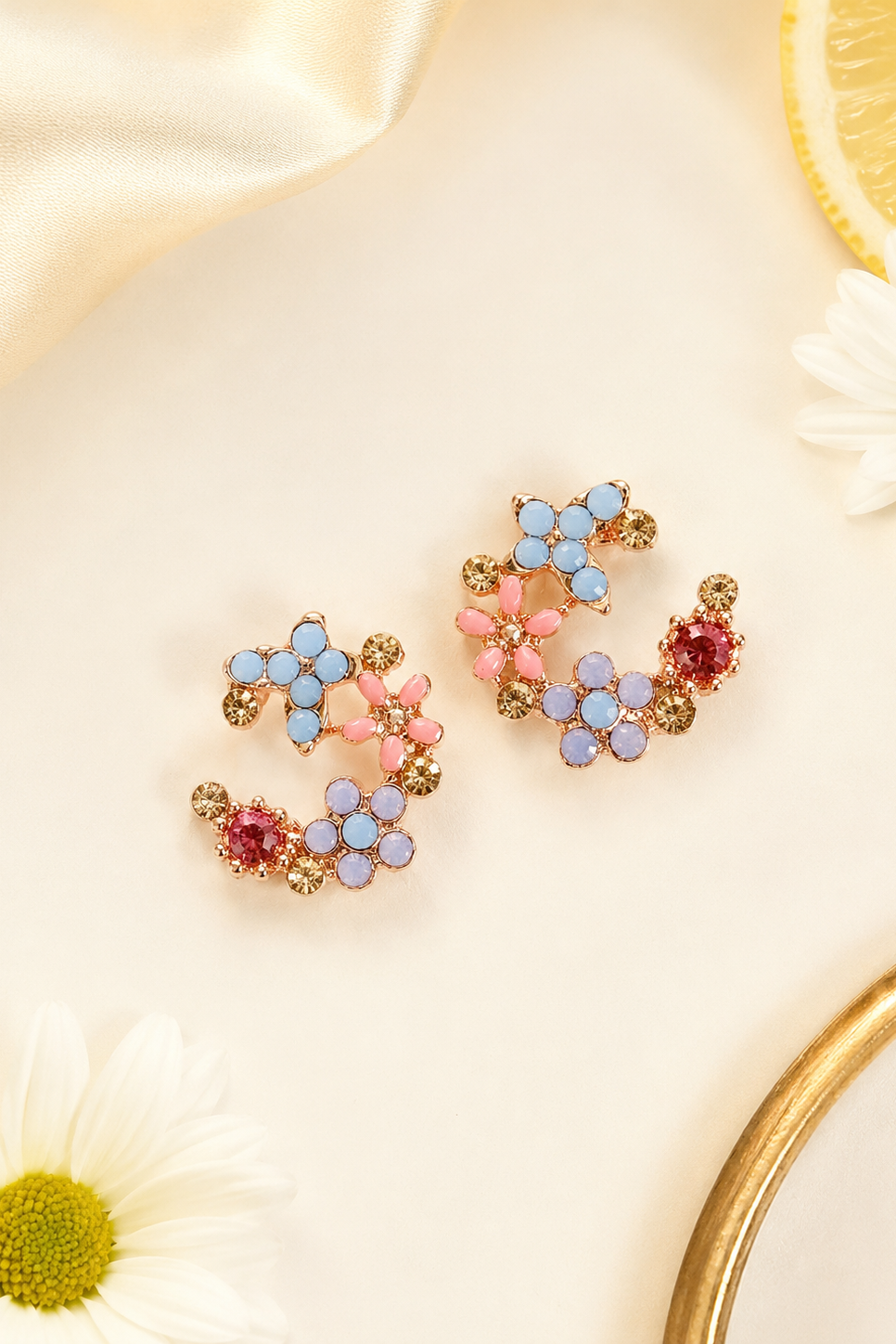 The Capri Petal Studs in Blossom