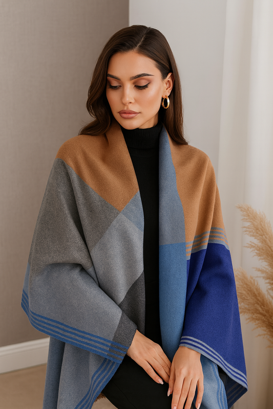 Bonnie Wrap Scarf Shawl in Blue