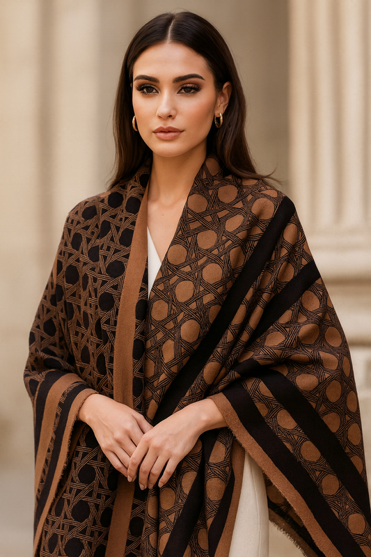 Leonie Scarf Shawl in Brown