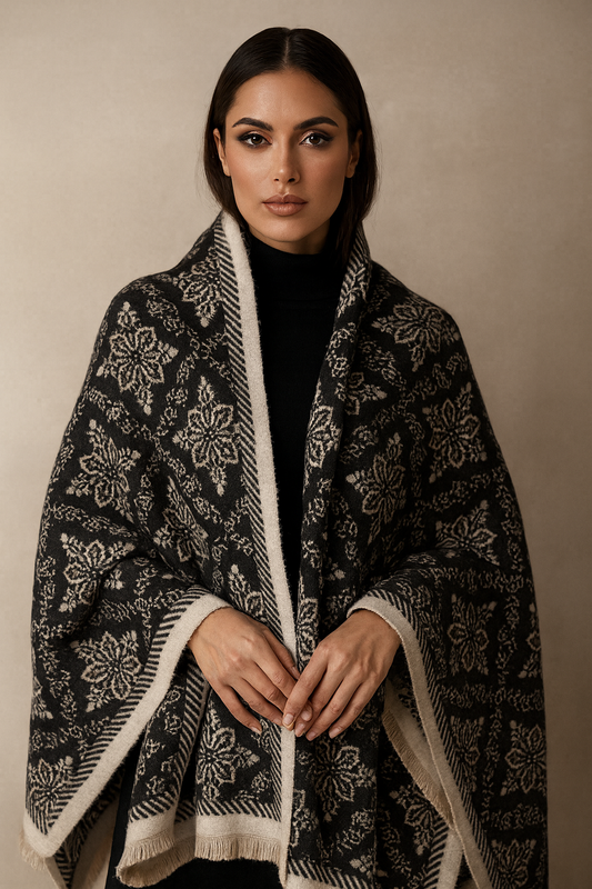 Darcy Winter Scarf Shawl in Black