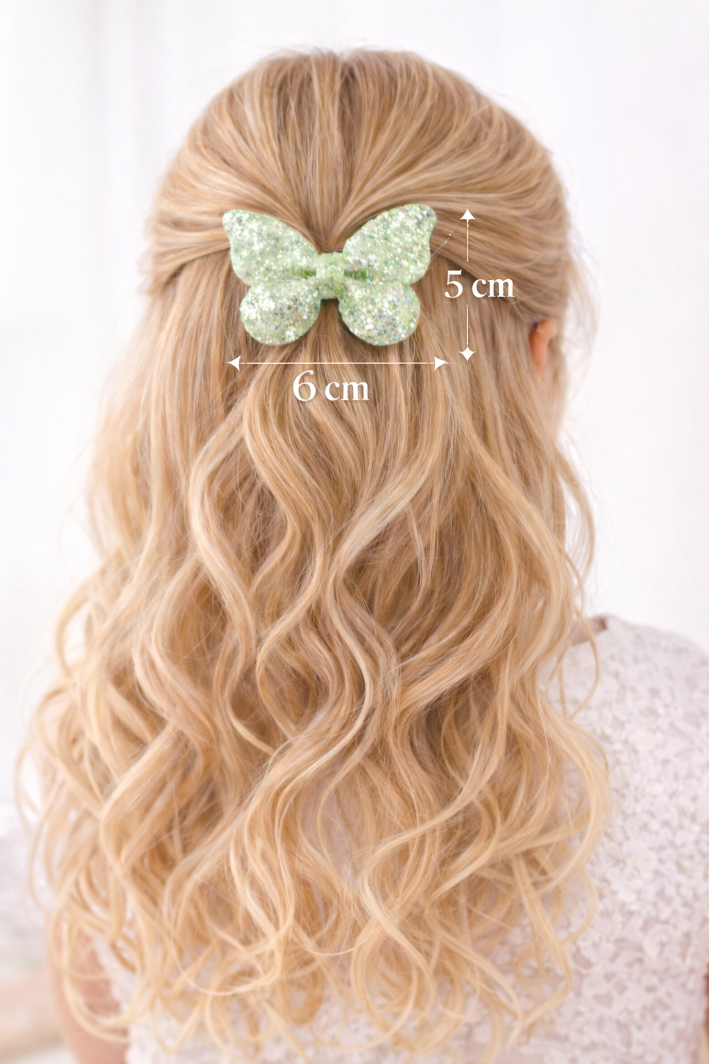 Pixie Shimmer Butterfly Bow in Pistachio Cream