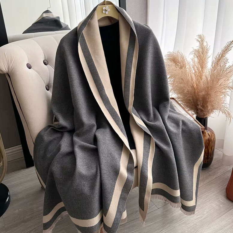Anaya Winter Scarf Shawl in Grey
