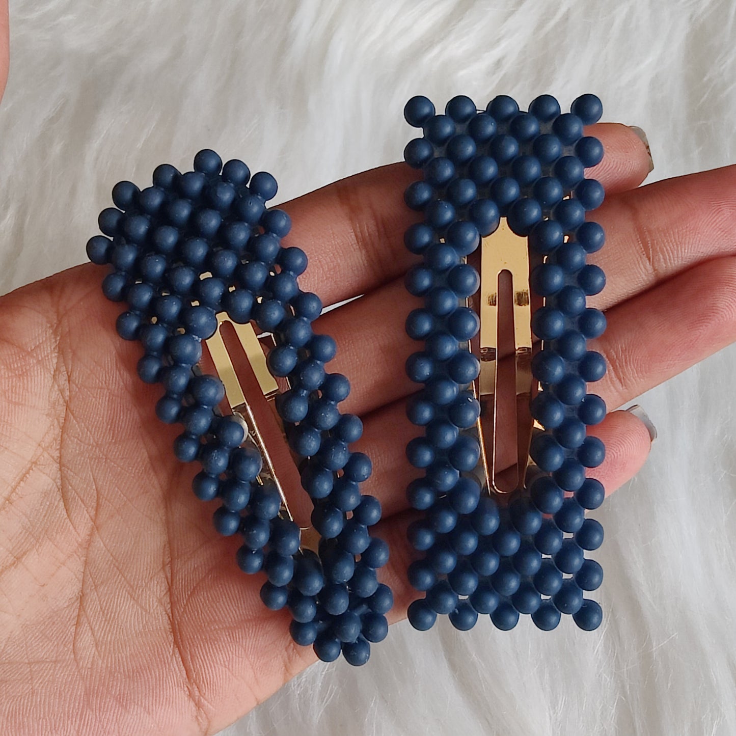 Ayva Snap Hair Clip in Navy