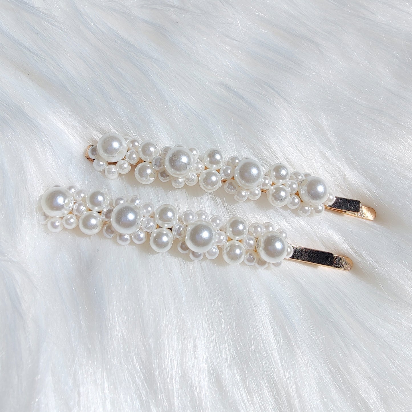 Lottie Gold Pearl Hair Slides