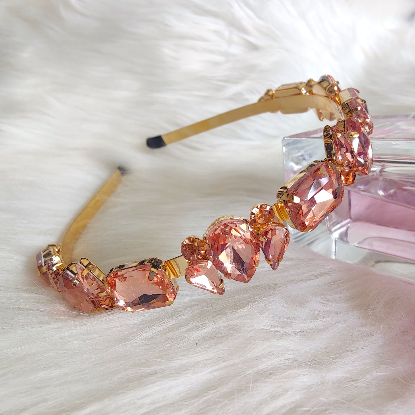 Solstice Crystal Hairband in Yellow Gold