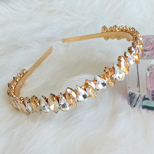 Aurora Crystal Headband in Gold and Silver