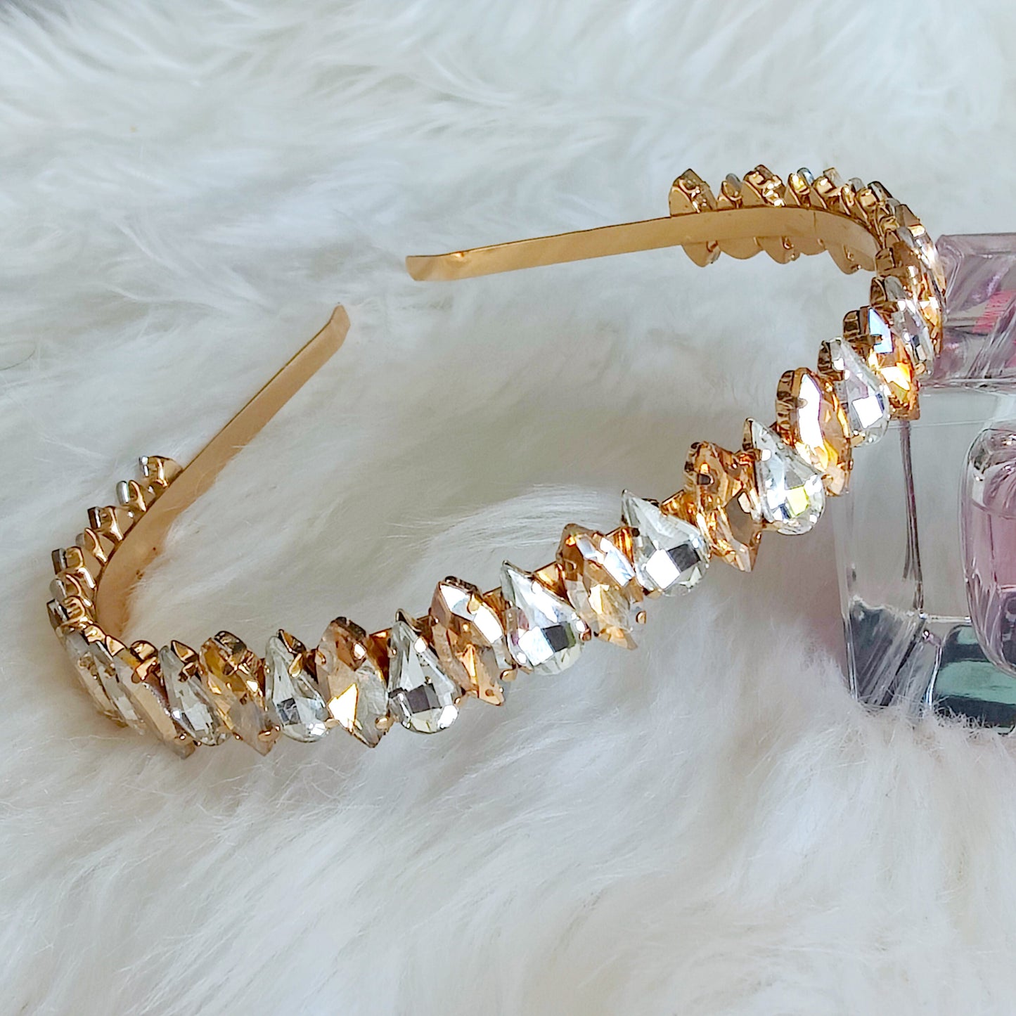 Aurora Crystal Headband in Gold and Silver