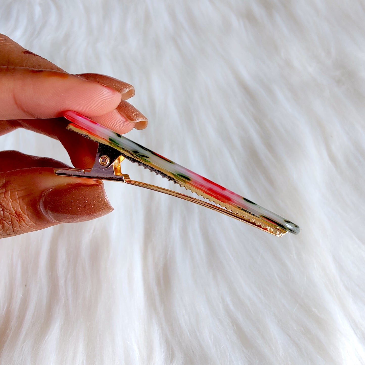 White Floral Hair Clips