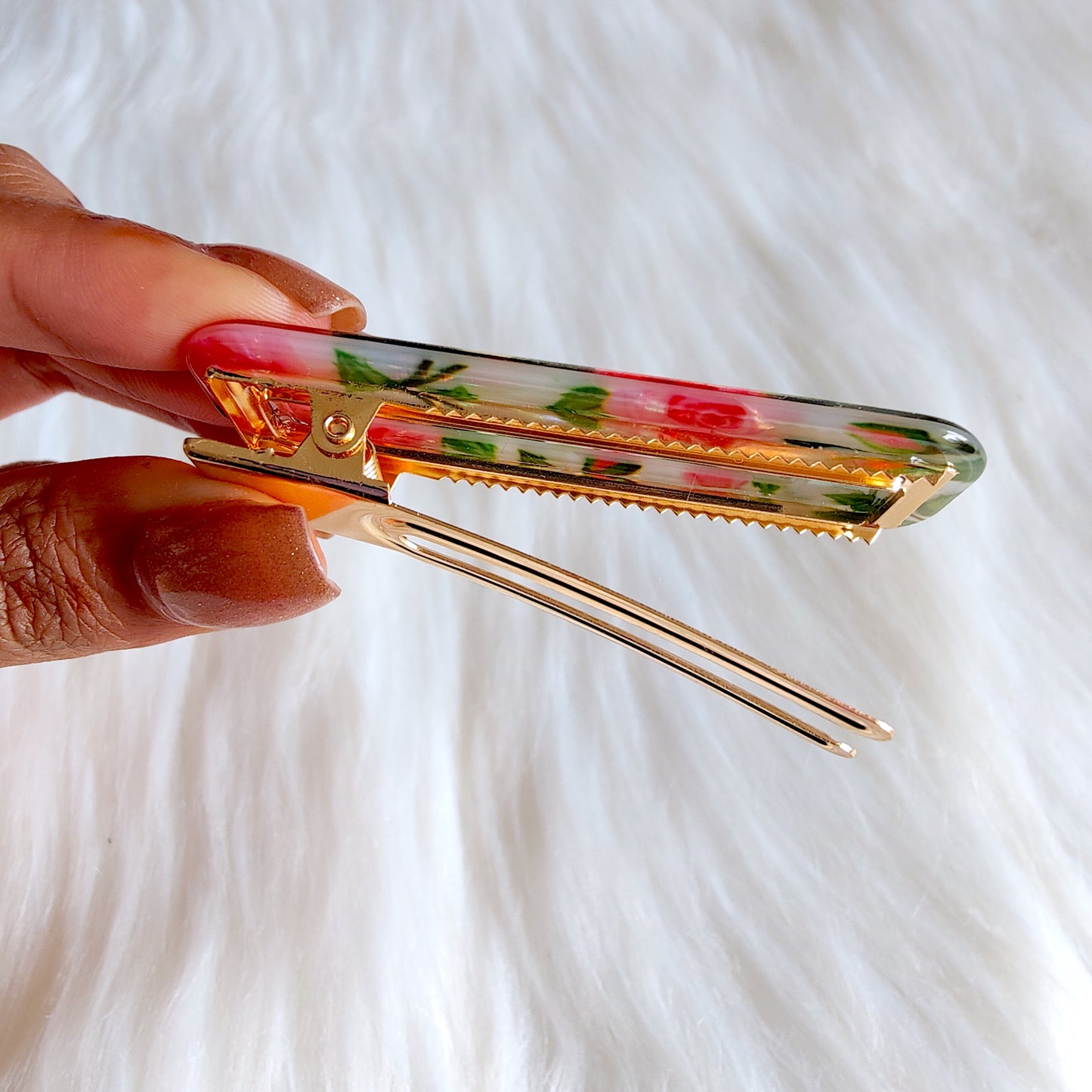 White Floral Hair Clips