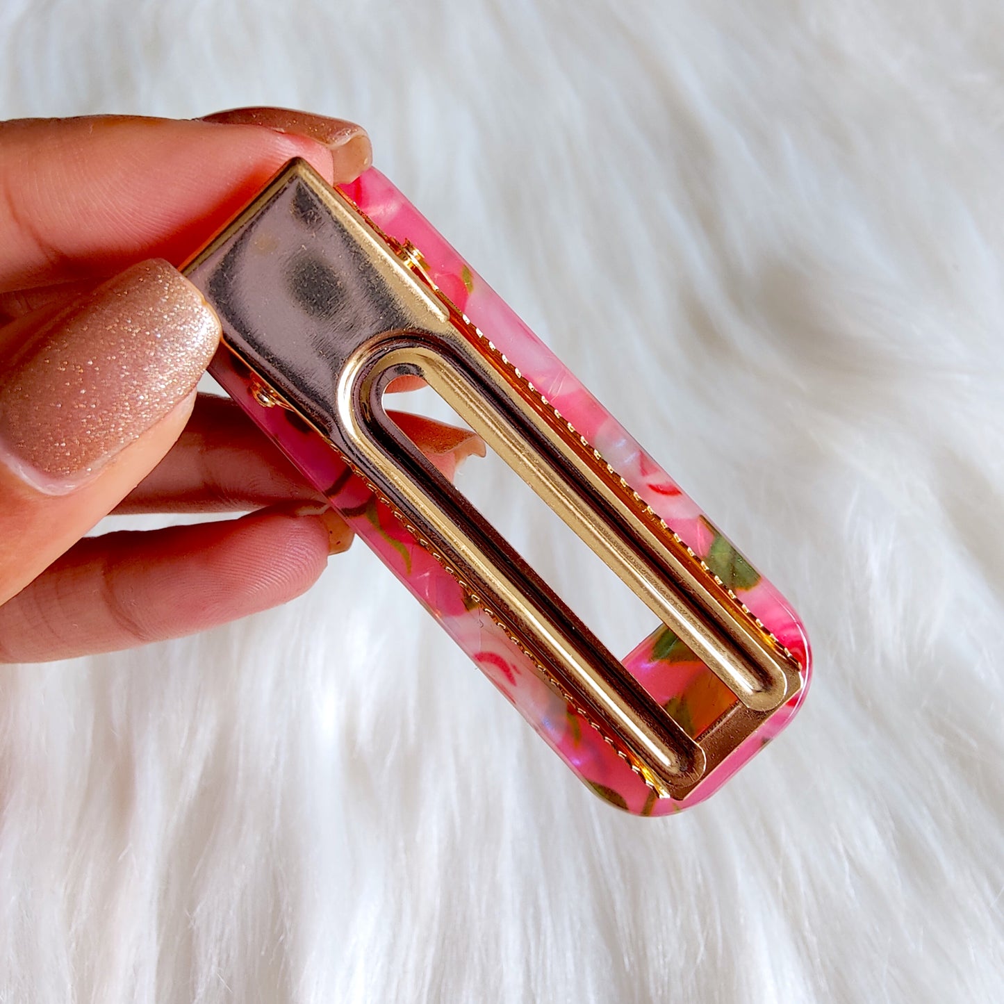 Pink Floral Hair Clips