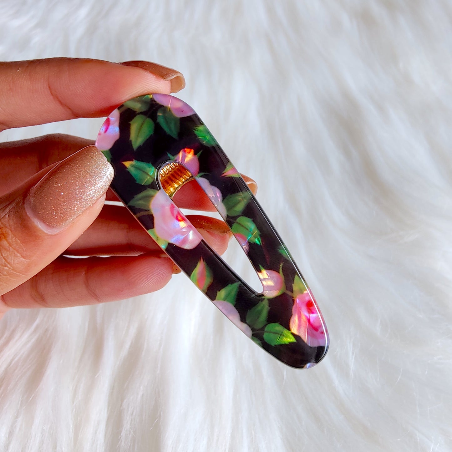 Black Floral Hair Clips