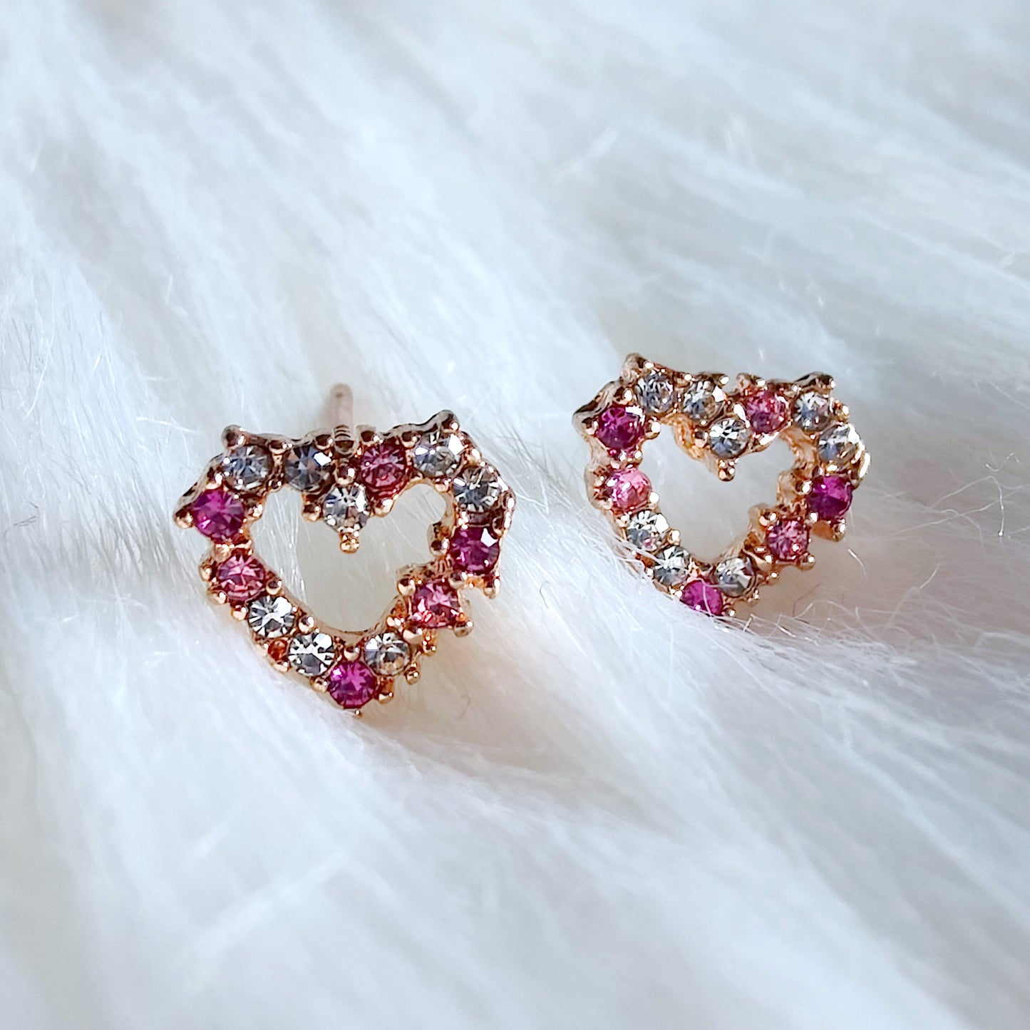 Talia heart diamante studs