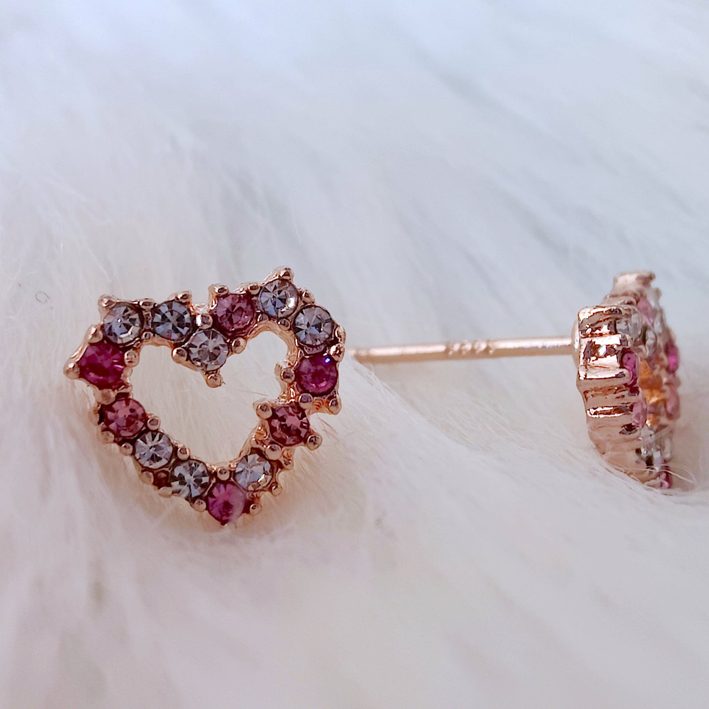 Talia heart diamante studs