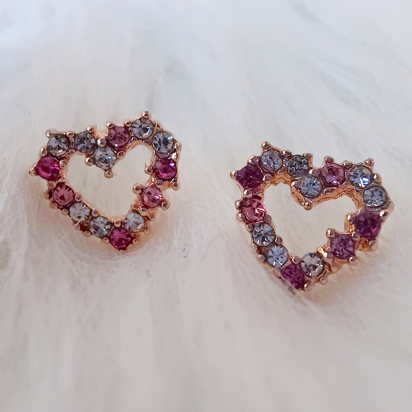 Talia heart diamante studs