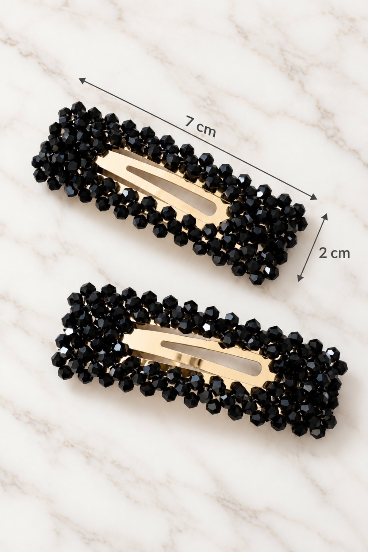 Alani Crystal Hair Clip in Black