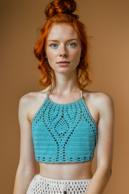 Laila Sky Blue Crochet Top