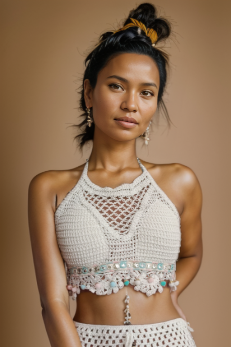 Miri White Crochet Top