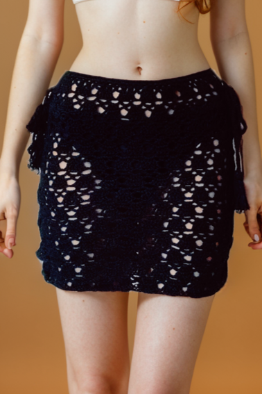 Nina Black Crochet Skirt