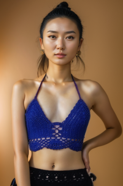 Zanna Electric Blue Crochet Top