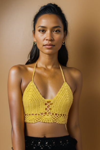 Zanna Yellow Crochet Top