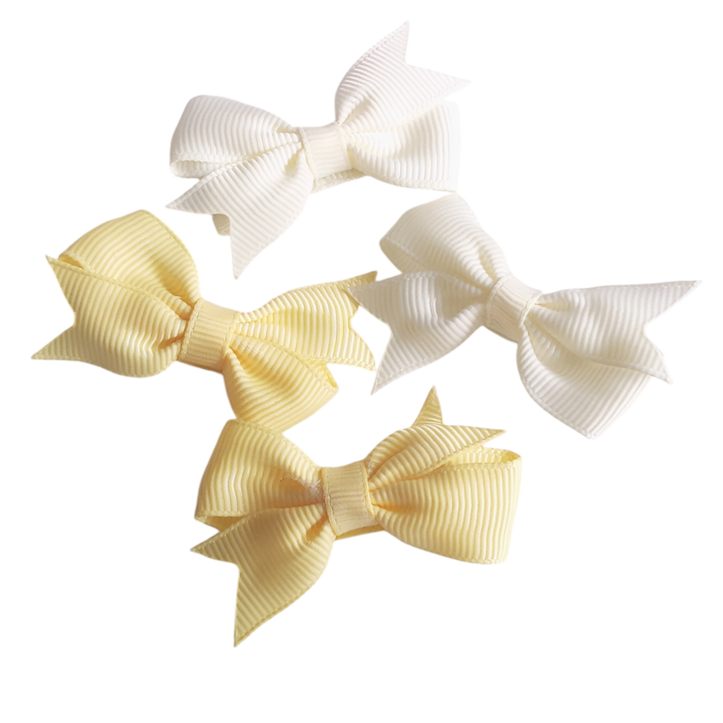 Set Of 4 Dinky Bows in Buttercup Cream