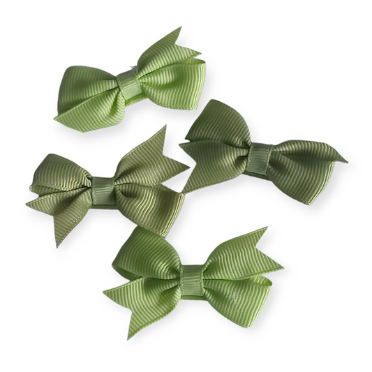 Set Of 4 Dinky Bows in Olive Dream