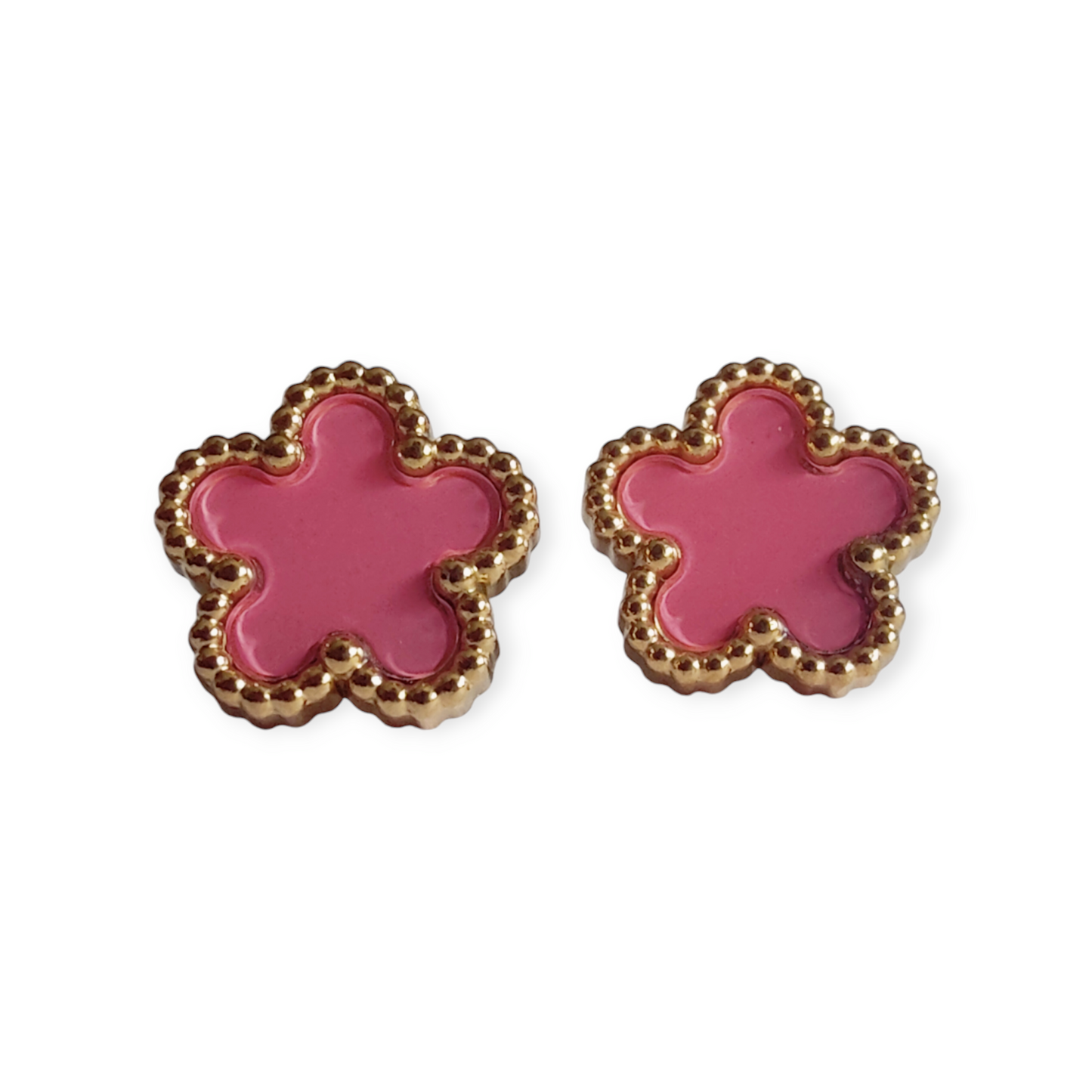 Nida Floral Studs in Pink