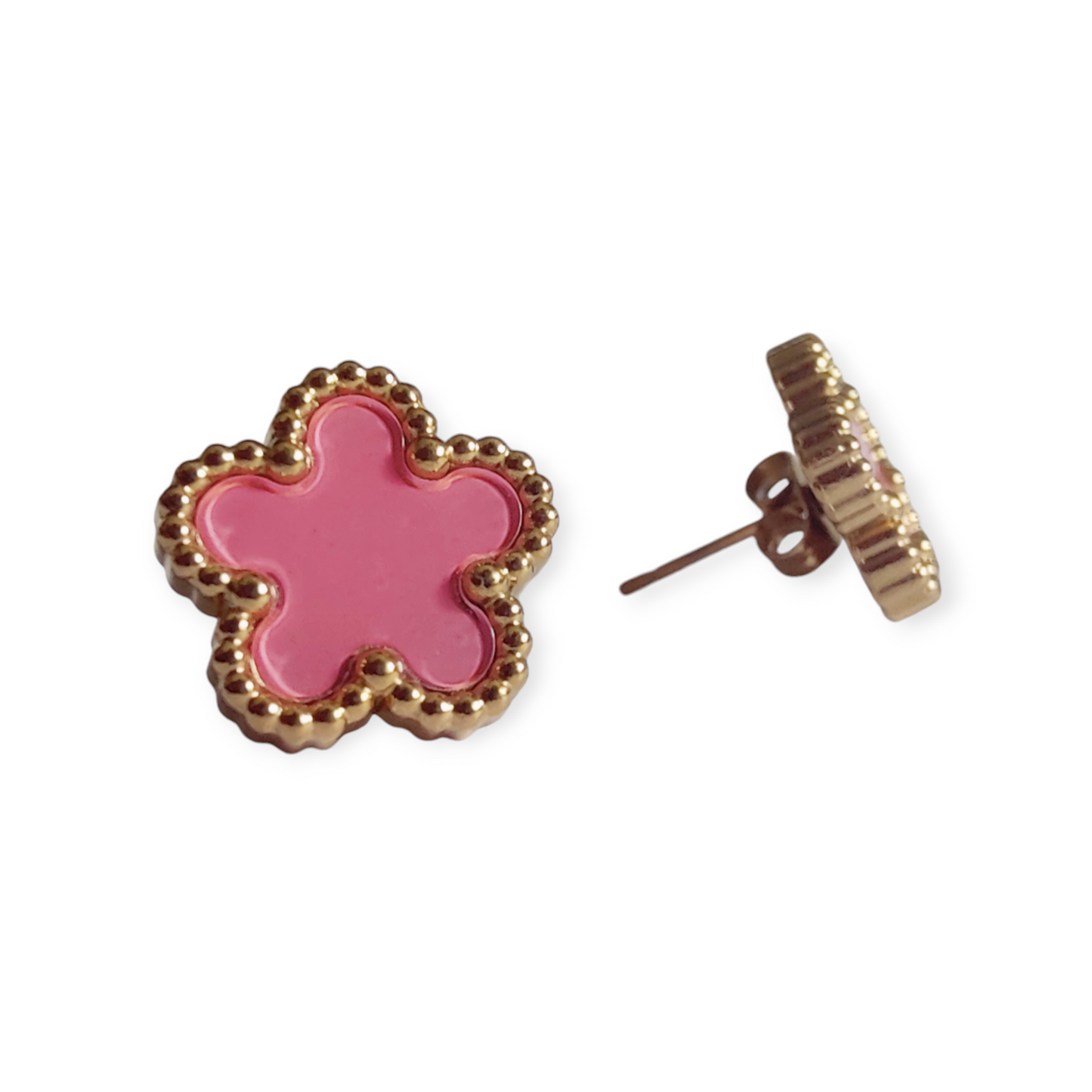 Nida Floral Studs in Pink