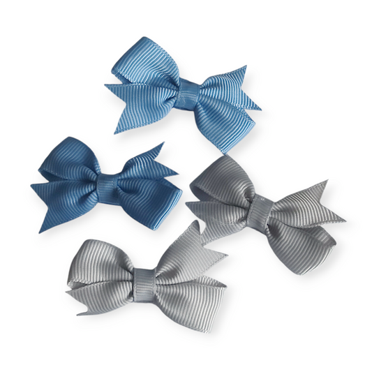 Set Of 4 Dinky Bows in Bluebell Twinkle