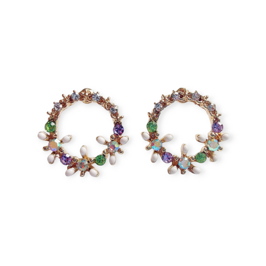 Aashi studs in Purple and Green