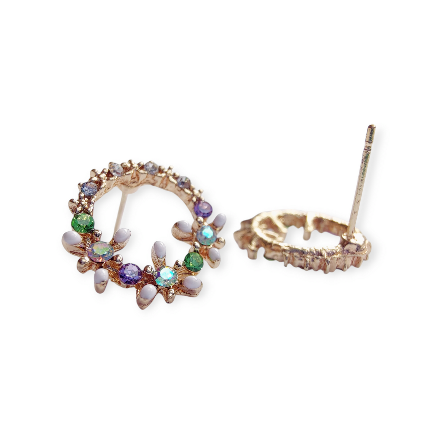 Aashi studs in Purple and Green