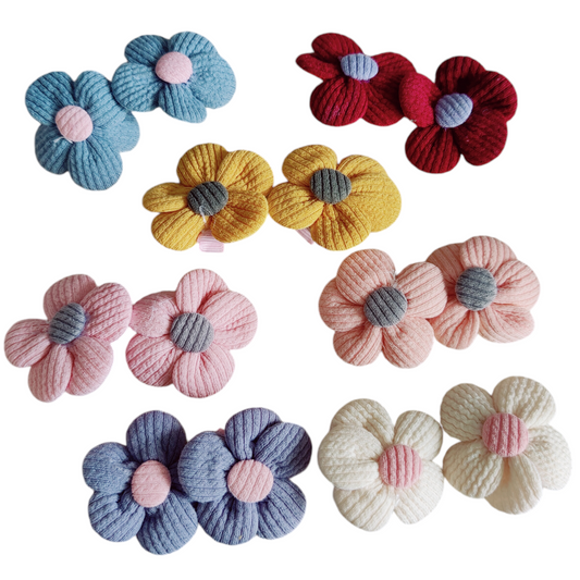 Children's Olivia Flower Hair Clips - 7 sets