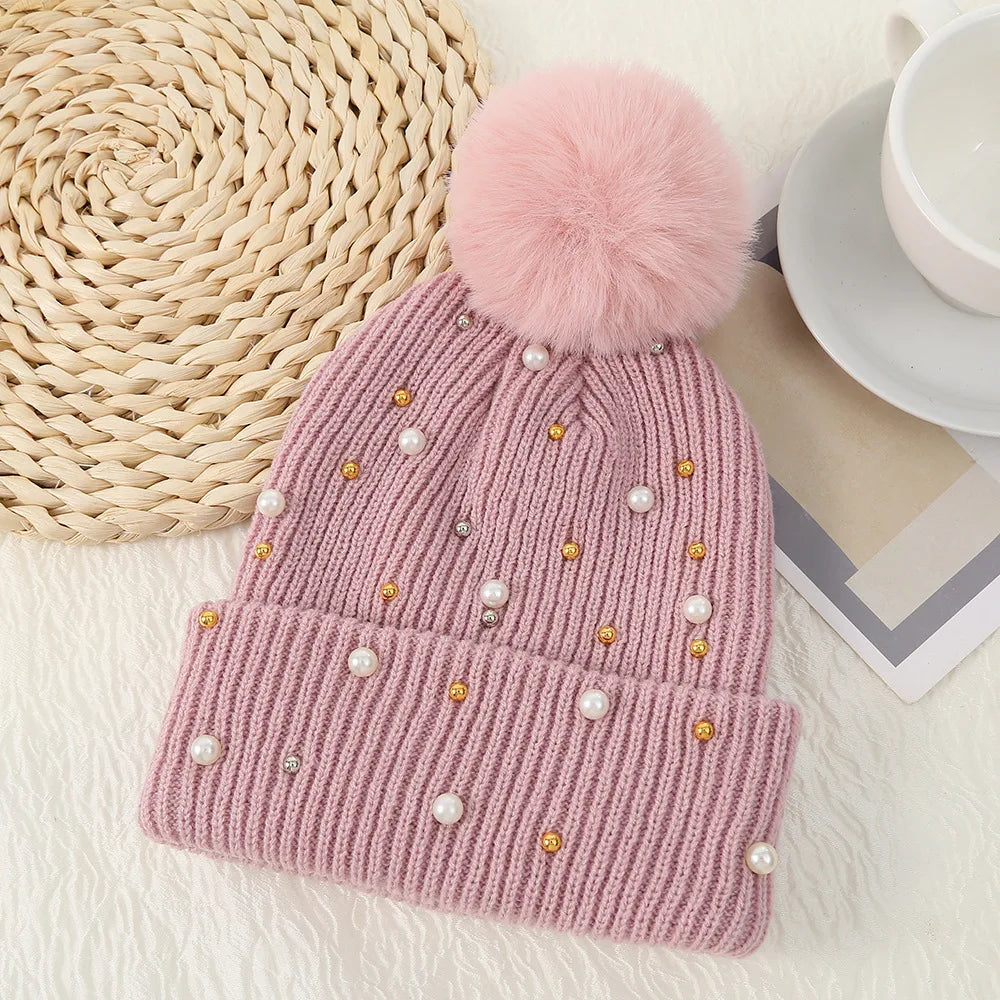 Pearl Pom Beanie