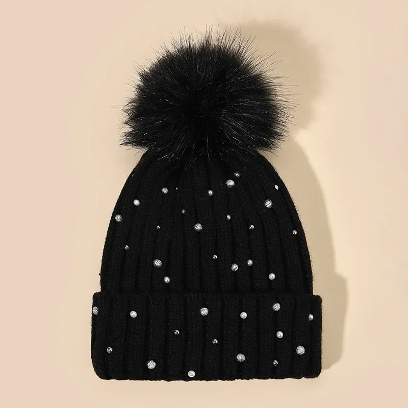 Fiora Sparkly Winter Pom Hat